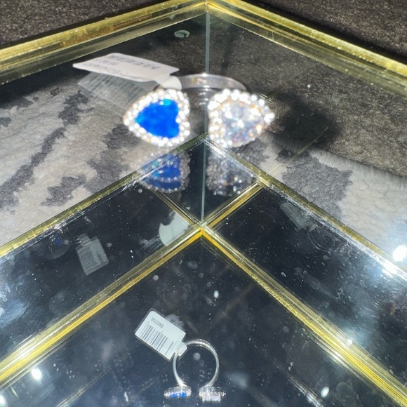 AZURE GILSON OPAL& WHITE SAPPHIRE
DOUBLE HEART TOI ET MOI ADJUSTABLE RING 8 - Picture 15 of 16